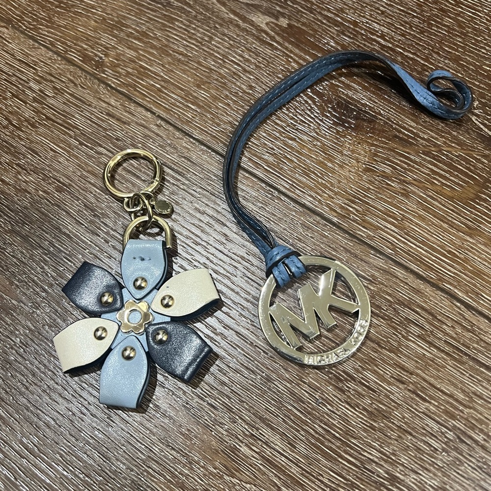Michael Kors silver and Blue Keychain two total